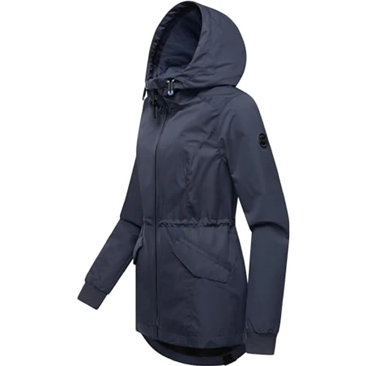 Ragwear Outdoorjacke Dowey Tech wasserdicht mit großer Kapuze, Damen Übergangsjacke, schwarz – Bild 2