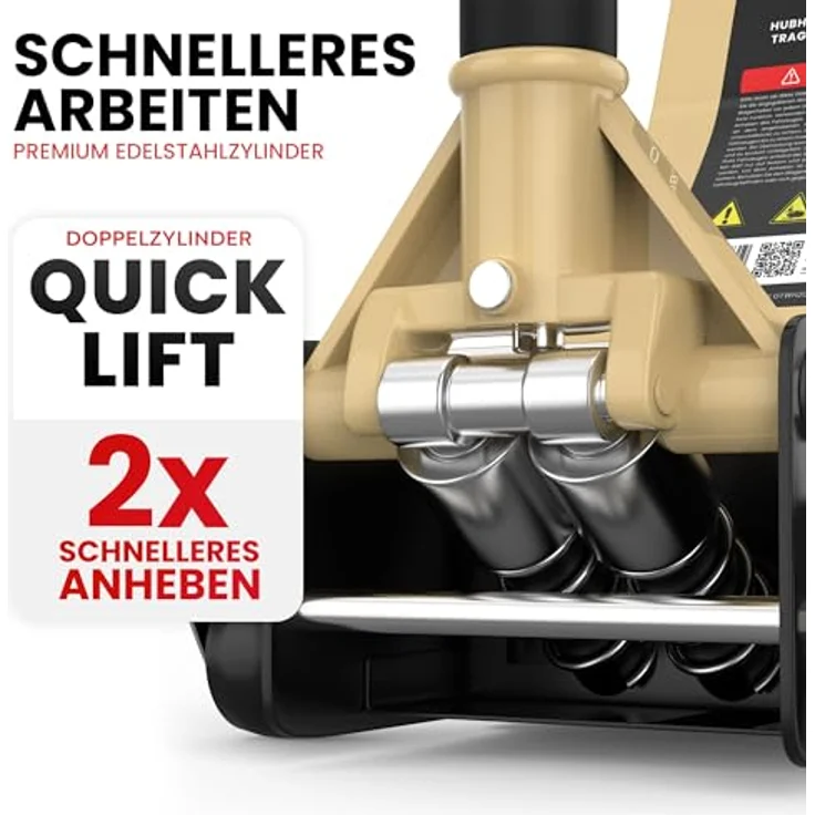 GENTOR Wagenheber 3T flach, hydraulisch, max. Hubhöhe 505 mm, für PKW & SUV, beige – Bild 3