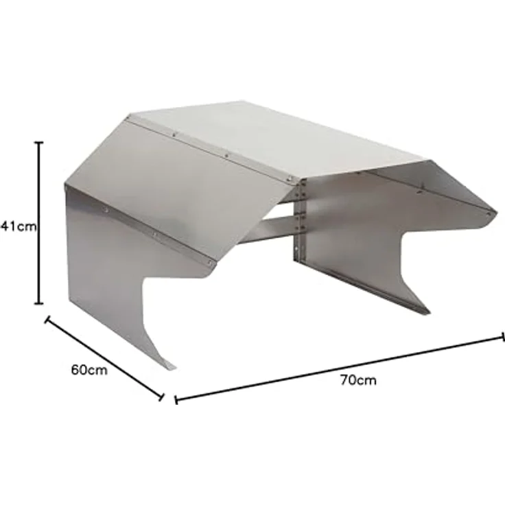 Proregal Mähroboter-Garage, wetterfeste Edelstahl-Garage (L 70 x B 60 x H 41 cm) für Mähroboter und Ladestation, silbergrau – Bild 2