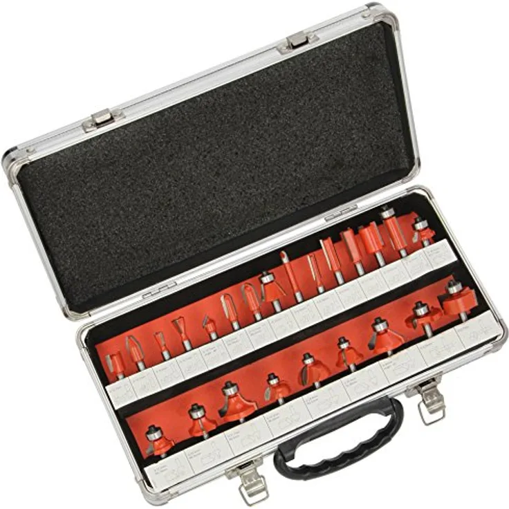 OTTO Fräser-Set Hartmetall-Fräser 1/4-Zoll, 24-tlg. mit gehärteten Stahlschäften und vielseitigen Fräsprofilen