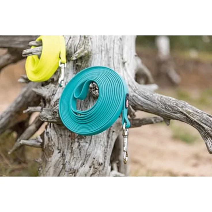 TRIXIE Schleppleine M–L, 5 m 13 mm in neongelb - Schleppleine wasserabweisend und abwischbar - für mittelgroße bis große Hunde - 20725 – Bild 3