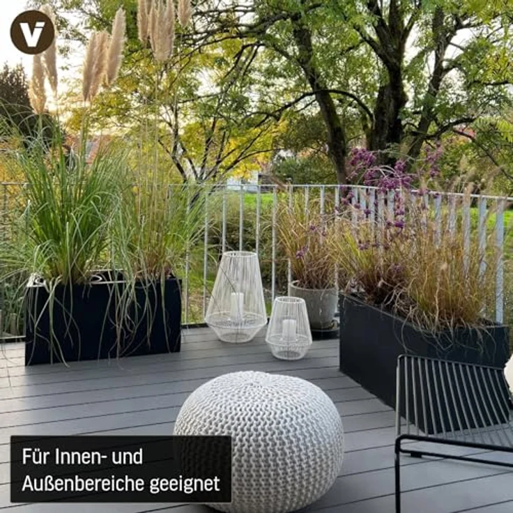 VIVANNO Pflanzkübel Fiberglas MAXI Kasten, anthrazit matt, wetterfest, 80x40x40 cm – Bild 4