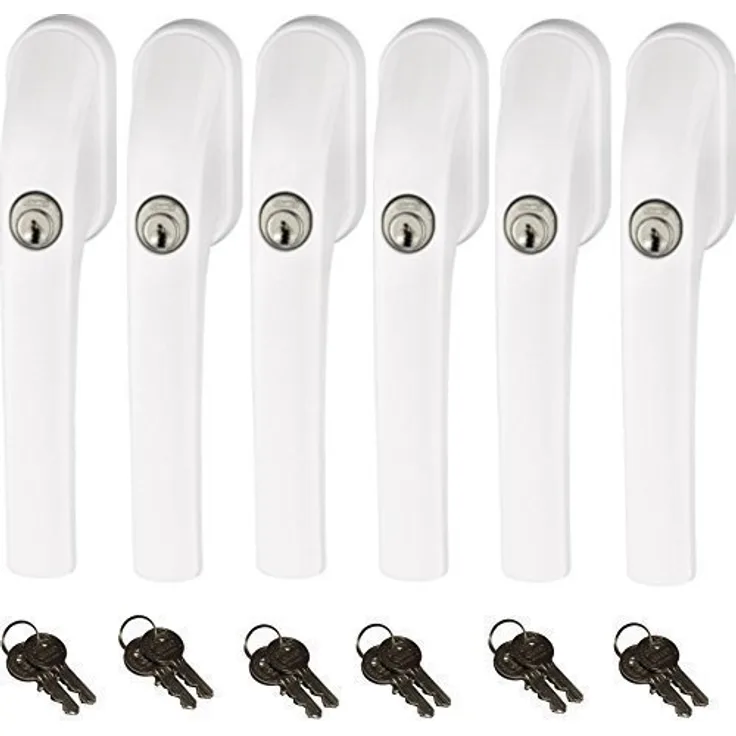Abus FG300 abschließbarer Fenstergriff, weiß, im Set 6 Stück alle gleichschließend AL0089 mit insgesamt 12 Schlüssel - Preisvergleich