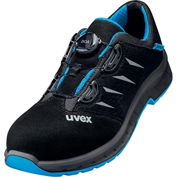 Uvex 2 Trend Halbschuh mit BOA Fit System, Sicherheitsschuhe S1 P SRC, Arbeitsschuhe für Herren, Schwarz/Blau, Größe 47 – Bild 1