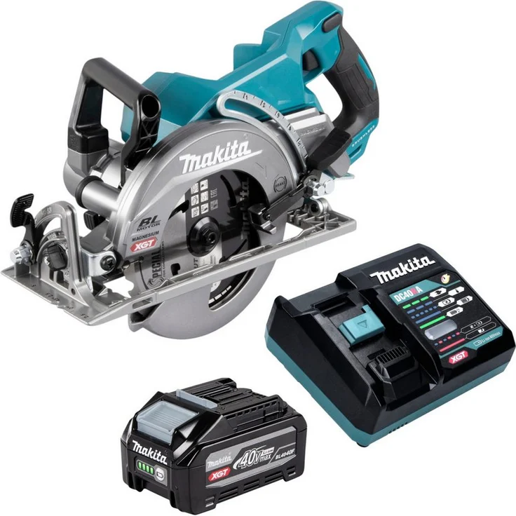 Makita RS001G Akku-Handkreissäge 40V max. 185 mm, Brushless Motor, inkl. 4,0 Ah Akku und Ladegerät