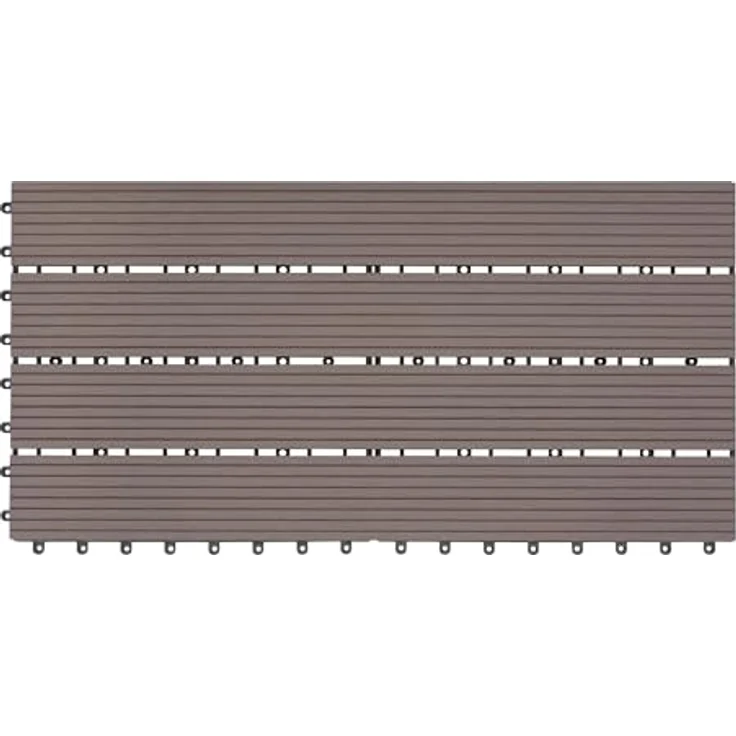 12er-Set WPC Terrassenfliese mit Klicksystem braun – Bild 10