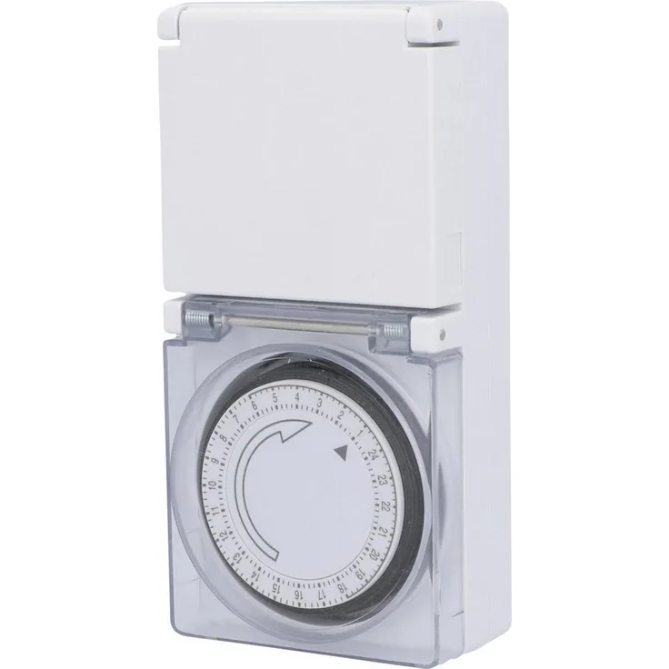 Trend Line Zeitschaltuhr Zeitschaltuhr 3.500 W mechanisch IP44, spritzwassergeschützt, für den Außenbereich geeignet