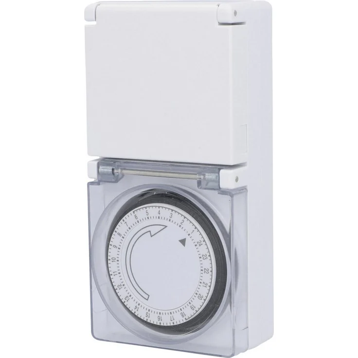Trend Line Zeitschaltuhr Zeitschaltuhr 3.500 W mechanisch IP44, spritzwassergeschützt, für den Außenbereich geeignet – Bild 1
