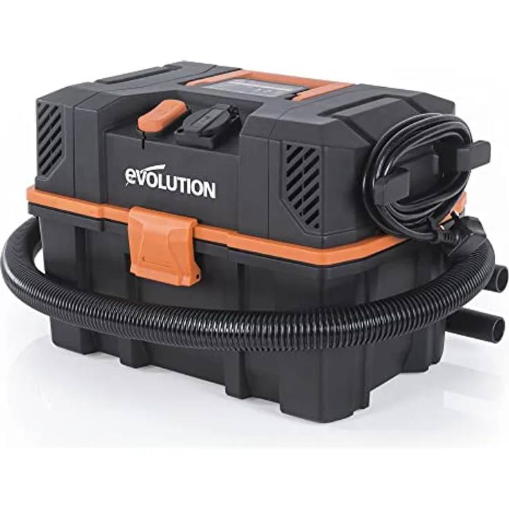Evolution Power Tools R15VAC Nass-Trockensauger Staubsauger mit Dual-Luftfunktion, 15L, 1.000W, Stromausgangsbuchse (1.700W), Inkl. Zubehör