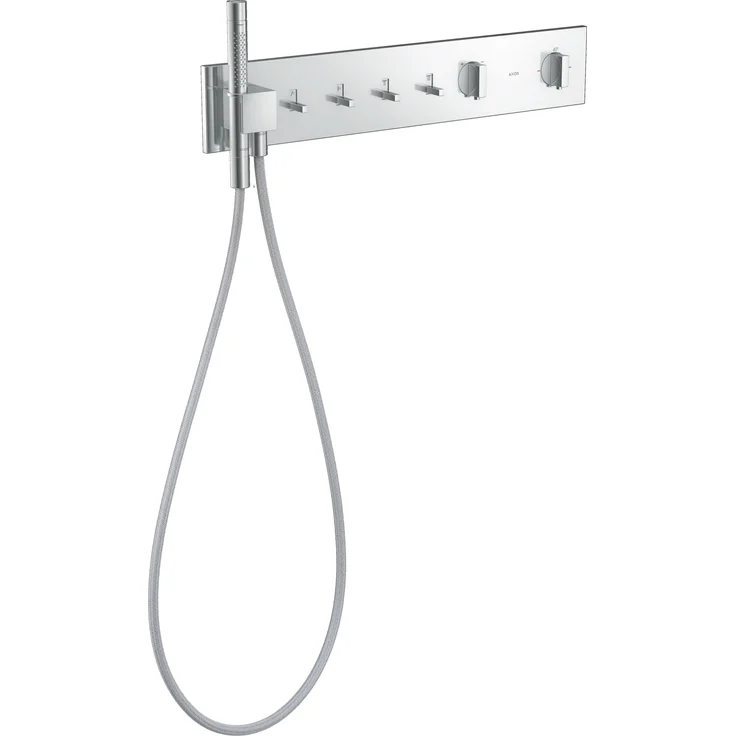 hansgrohe AXOR ShowerComposition Thermostatmodul Select, Wandmontage, für 4 Verbraucher, Temperaturregulierung, inkl. Duschhalter und Handbrause, 610/110, 12573