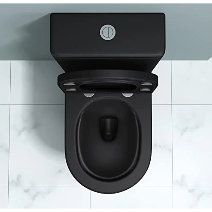 doporro Design-WC Stand108T inkl. Softclose Absenkautomatik 36x60,5x82,5cm Stand-Toilette Anthrazit spülrandlos – Bild 4