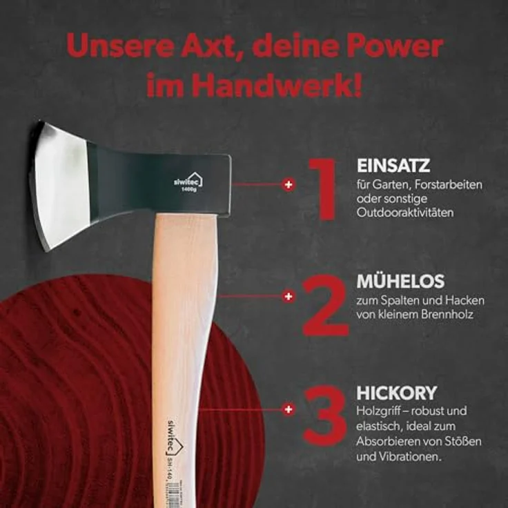 siwitec Axt VERSCHIEDENE SETS INKLUSIVE SCHNITTSCHUTZ, OPTIONAL MIT AXT-SCHÄRFER, SH-60 Survival Axt + SH-140 Spaltaxt, Packung 2-St., wahlweise mit oder ohne Messerschärfer, schwarz – Bild 3