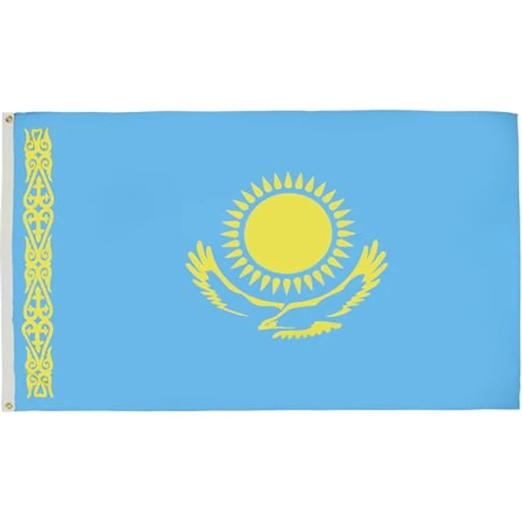 Flaggenking Kasachstan Flagge/Fahne, mehrfarbig, 150 x 90 x 1 cm, 16989 – Bild 2