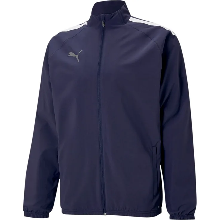 PUMA Teamliga Präsentationsjacke Herren - Marine, Aus recycelten Materialien, Atmungsaktives Mesh innen, PUMA Formstrip, Nachhaltiges Design