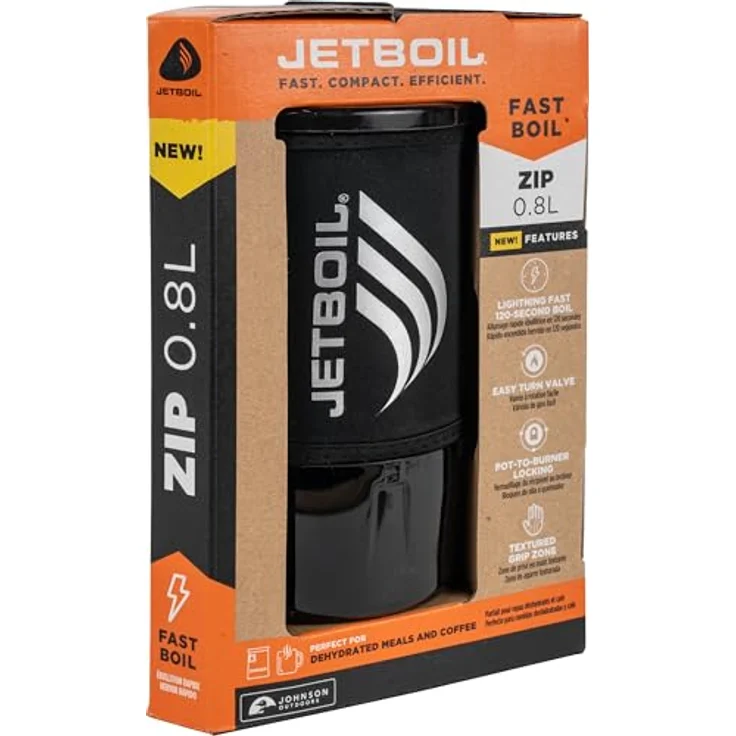 Jetboil Zip Carbon, Campingkocher mit 0,8 Litern Fassungsvermögen, FluxRing-Technologie und isolierender Hülle, leicht und kompakt, 340 g – Bild 7