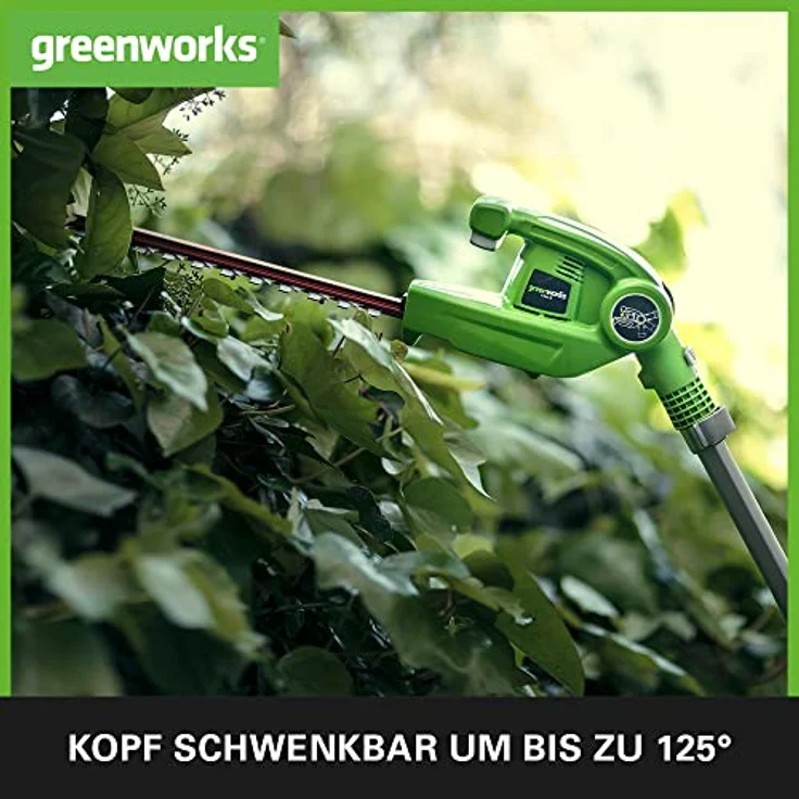 Greenworks Akku Teleskop Heckenschere G40PHA (Li-Ion 40V 51 cm Schwertlänge 18 mm Zahnabstand 3200 Schnitte/Min bis auf 250cm ausziehbarer Schaft mit 2Ah Akku und Ladegerät) – Bild 4