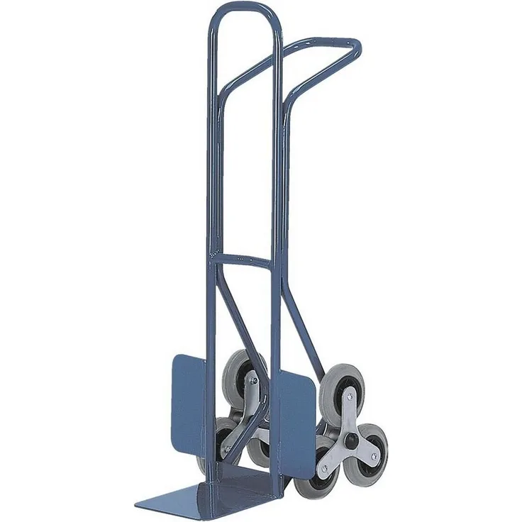 ROLLCART Treppensackkarre, Junior-Treppenkarre mit 150 kg Traglast, blaugraue Vollgummibereifung, 2x Rad-Sterne, RAL 5010 enzianblau