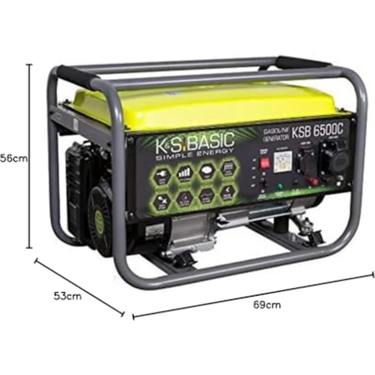 Könner & Söhnen KS BASIC 6500C, Benzin Stromerzeuger mit 5500 Watt, 13 PS Motor, 9 Stunden Laufzeit, 230 V – Bild 9