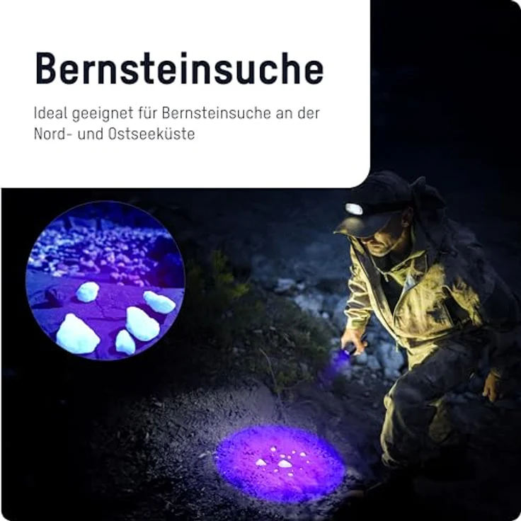 Ansmann ANSMANN Taschenlampe, UV-Lampe, LED-Leuchte, 400nm, stufenlos fokussierbar, 4 Lichtmodi, Schwarz – Bild 5