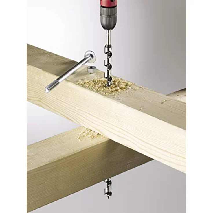 kwb 042290 Schlangen-Bohrer Satz, 8-teiliges Holz-Bohrer Set 8, 10, 12, 14, 16, 18-mm in Kunstoff-Koffer – Bild 6