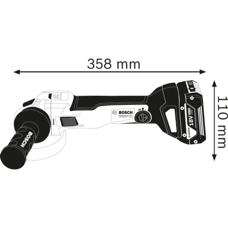 Bosch Professional 125mm Akku-Winkelschleifer GWS 18V-10, ohne Akku ohne Ladegerät im Karton 125 mm Akku – Bild 6