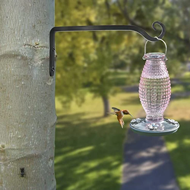 LOOGI Pflanzenhalterung Blumenampelhalter, 25 cm Eisen Wandhaken für Pflanzer und Dekoration - 2 Stück, rostbeständig und handgeschmiedet – Bild 4