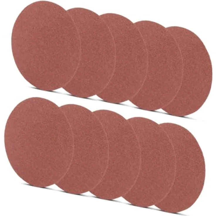 STAHLWERK Schleifscheiben 10er Set, 150 mm mit K100 Körnung, Schleifpads für Tellerschleifer und Schleifgeräte, Industrie-Qualität