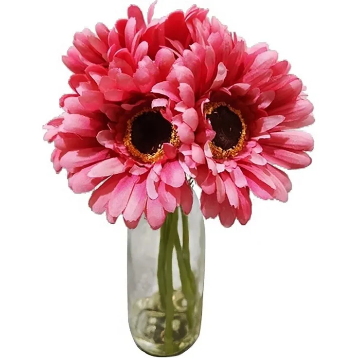 HTI-Living Kunstblume Margeritenstrauß in Vase Flora Margerite, naturgetreu, pink, Höhe 23 cm - Preisvergleich