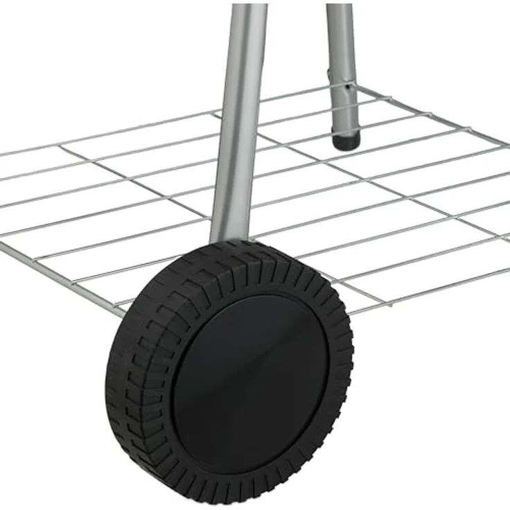 Relaxdays XXL Kugelgrill mit Rädern, Mobiler Holzkohlegrill mit Deckel und Thermometer, Schwarz – Bild 9