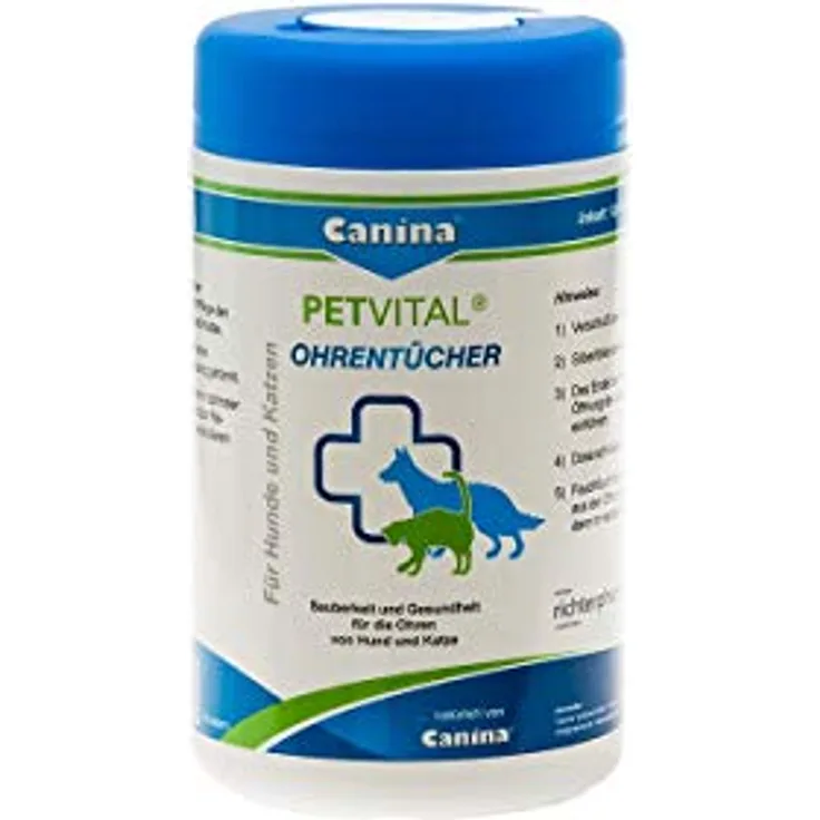 Canina 74112 0 Petvital Ohrentücher, 120 Stück (1er Pack)