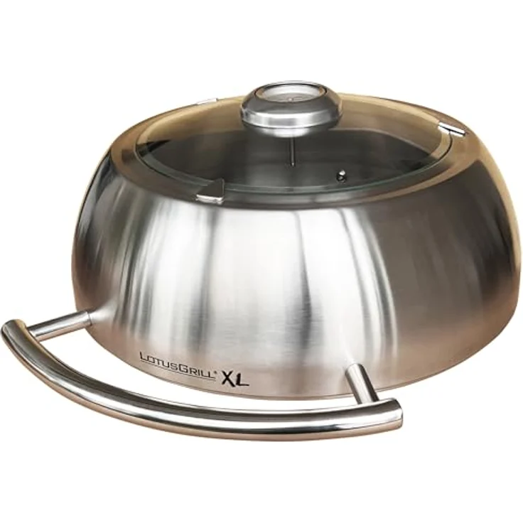 LotusGrill XL Gartengrill Set Limettengrün - Grillwagen mit Grillhaube XL aus Edelstahl, Pflaumenlila - Integriertes Thermometer und Sichtglaseinsatz – Bild 3