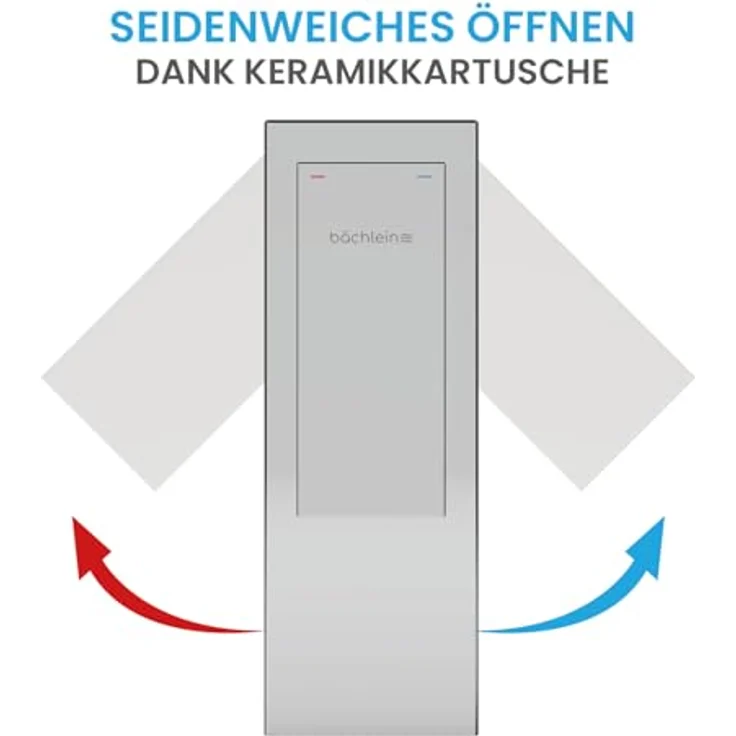 Bächlein Badarmatur Tamina, Wasserfall-Design Einhebelmischer mit Keramikkartusche und Montage-Set, Chrom – Bild 3