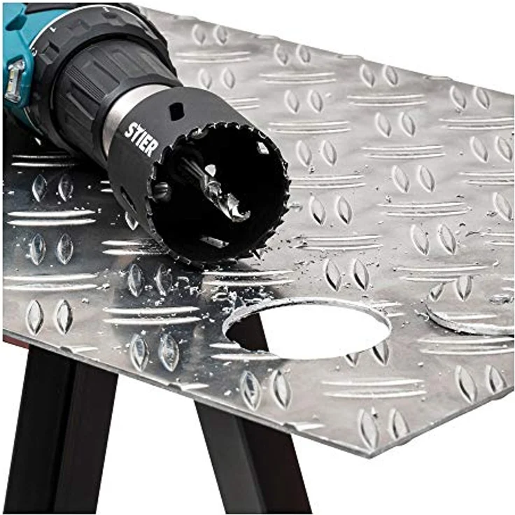 STIER Lochsäge, HSS-Co8 Bimetall, 82 mm, Dosenbohrer, Lochbohrer, HSSE, Bohrkrone 82mm, Lochkreissäge, Steckdosenbohrer, Lochsäge, Kreisschneider, Kreisbohrer – Bild 4