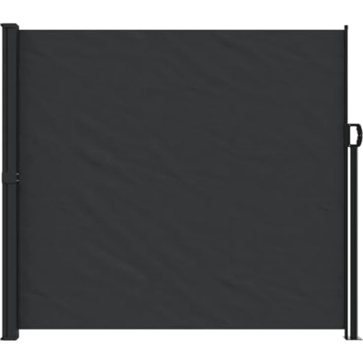 vidaXL Seitenmarkise, Wandmarkise mit PU-Beschichtung, Sichtschutz für Balkon Terrasse Garten, Windschutz Markise, Ausziehbar Schwarz Polyester – Bild 3