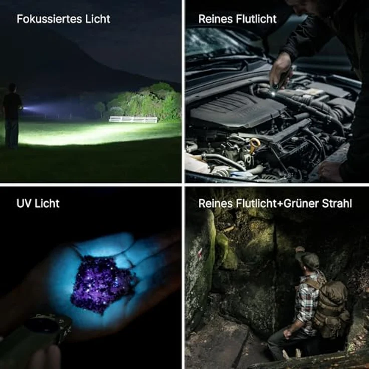 OLIGHT ArkPro Ultra LED Taschenlampe, 1700 Lumen, mit UV- und Grünlicht, IPX7 wasserdicht, OD Grün, magnetischer und USB-C Anschluss – Bild 3