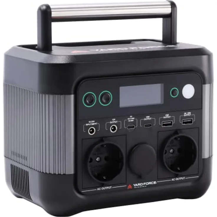 Yard Force Power Station LX PS300, mobile Powerstation mit 300 W, 20 Ah, 2x USB-C, 2x USB-A, 2x 230 V, klappbarer Tragegriff