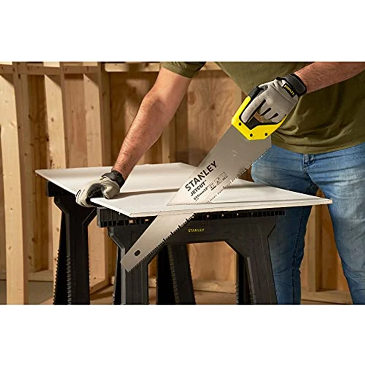 Stanley Jet Cut Gipskartonsäge (550 mm Länge, 7 Zähne-Inch, Bi-Material Griff, 45°-90° Anschlag, Hardpoint) 2-20-037 – Bild 5
