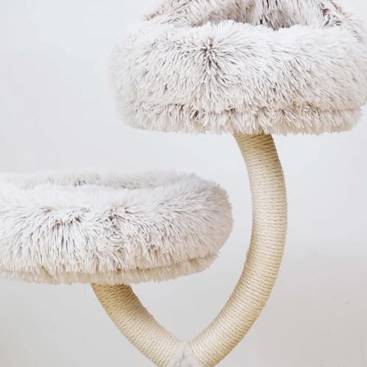 Fudajo Kratzbaum Zweigdesign mit Katzenhaus 95 cm, Designer Katzenkratzbaum mit Plüsch und Sisal, Katzenbaum mit Katzenhöhle, Kletterbaum für Katzen in Naturfarben – Bild 3