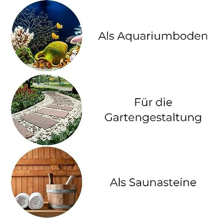 Zierkies 25 kg 7-15 mm Aquarium Carrara Weiß Garten Kies Marmor Gabion Steinteppich – Bild 4