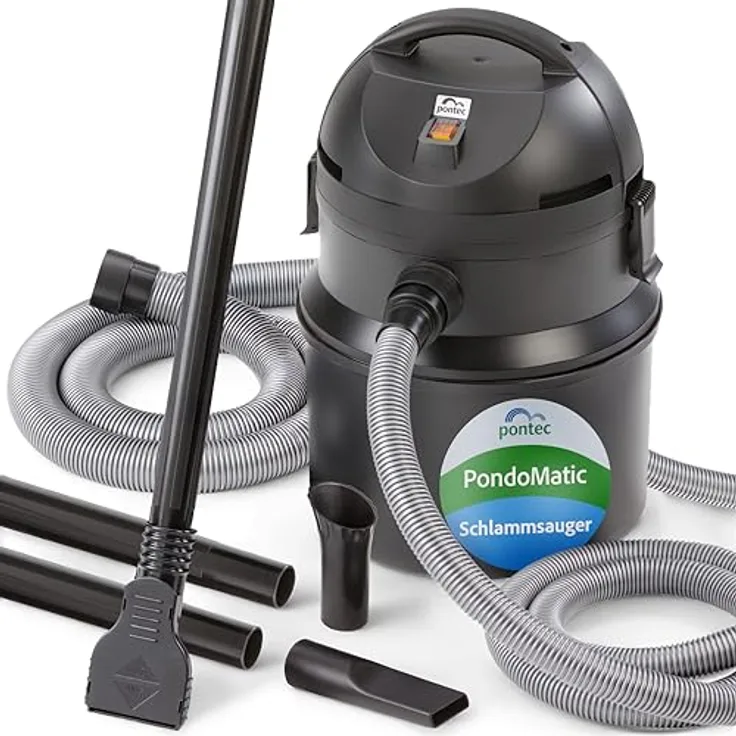 Pontec Teichschlammsauger Pondomatic, 1.400 W, 30 l, mit 3 Saugdüsen und automatischer Entleerung