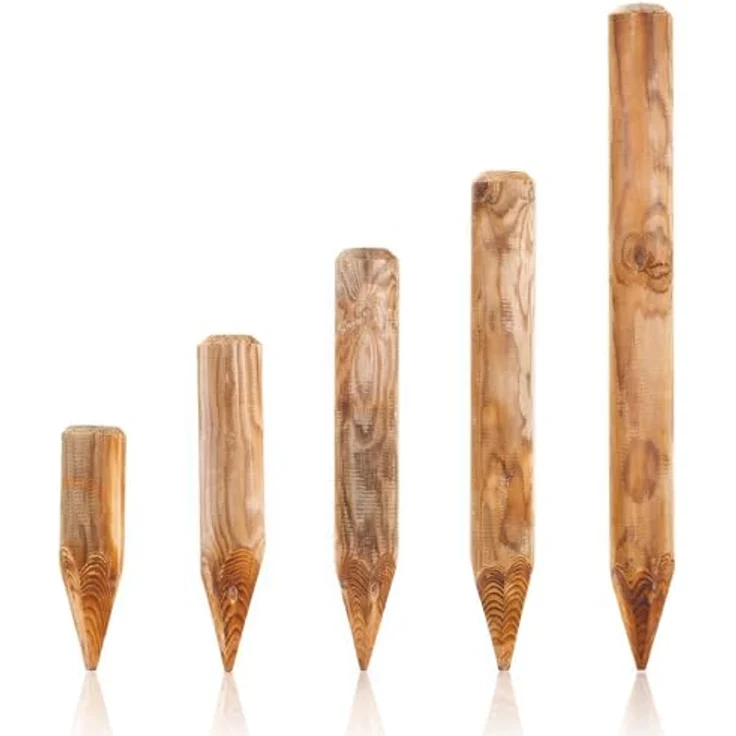 BooGardi Spitze Holzpalisaden · imprägnierte Baumpfähle · ø 6cm Länge: 40cm · Garten-Palisade zur Beetumrandung (39 Größen) – Bild 1