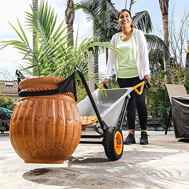WORX WG050 Aerocart Multifunktions-Schubkarre 8-in-1 Funktion: Sackkarre mit Vollgummireifen, Gartenkarre, Tragehilfe, Müllbeutelhalter uvm. - Preisvergleich – Bild 5