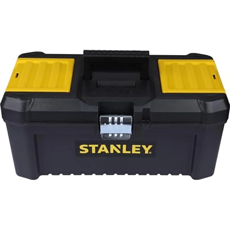 Stanley Werkzeugbox - Werkzeugkasten (16'', 20x19,5x41cm, Werkzeugkoffer mit Metallschließen, stabiler Organizer aus Kunststoff für diverse Werkzeuge, Koffer mit entnehmbarer Trage) STST1-75518 – Bild 3