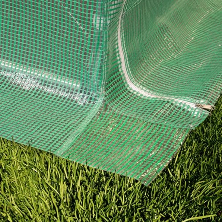 TOOLPORT Premium Foliengewächshaus 4x10m, PE-Plane 180g/m², grün transparent – Bild 7