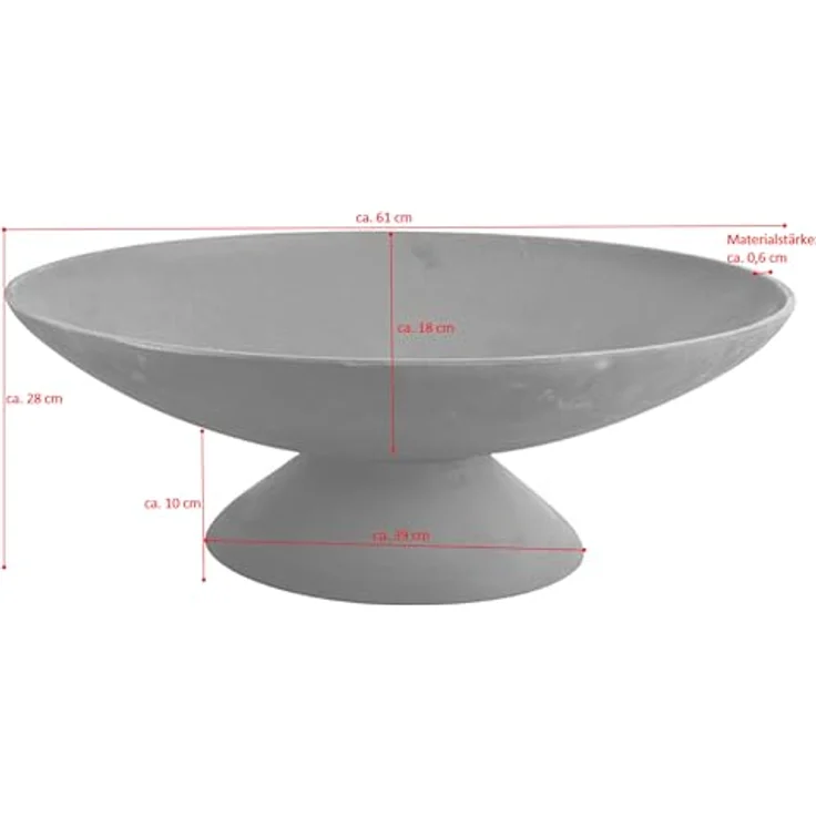 Jet-Line Indio Feuerschale, Metall Feuerstelle in Schwarz, 60 cm, Höhe 21 cm, vielseitig für Garten und Grillen – Bild 3