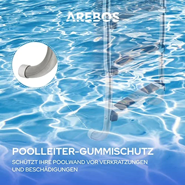 AREBOS Poolleiter- 3 Stufen - Silber – Bild 7