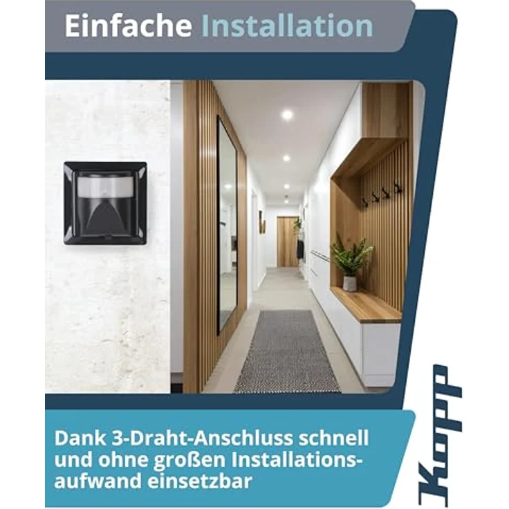 Kopp 808405188 Infra Control R 180° UP IP 20, anthrazit, 3-Draht – Bild 6