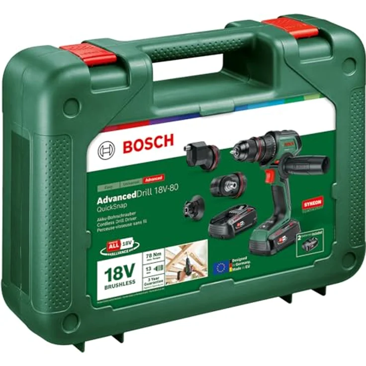 Bosch Home & Garden Akku-Bohrschrauber Bosch Home and Garden AdvancedDrill 18V-80 QuickSnap mit 2x Akku 18V/2,5 Ah, 18.0 V, blau – Bild 6