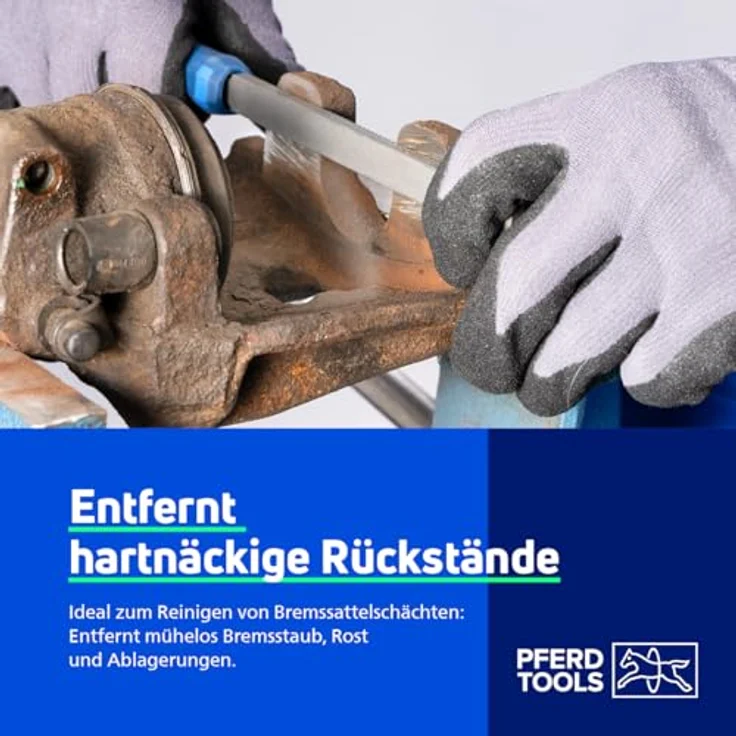 PFERD TOOLS Bremssattelfeile BSF 150, gefräste Zahnung, 150mm x 9,8mm, mit Griff, für Bremsanlagenwartung – Bild 5