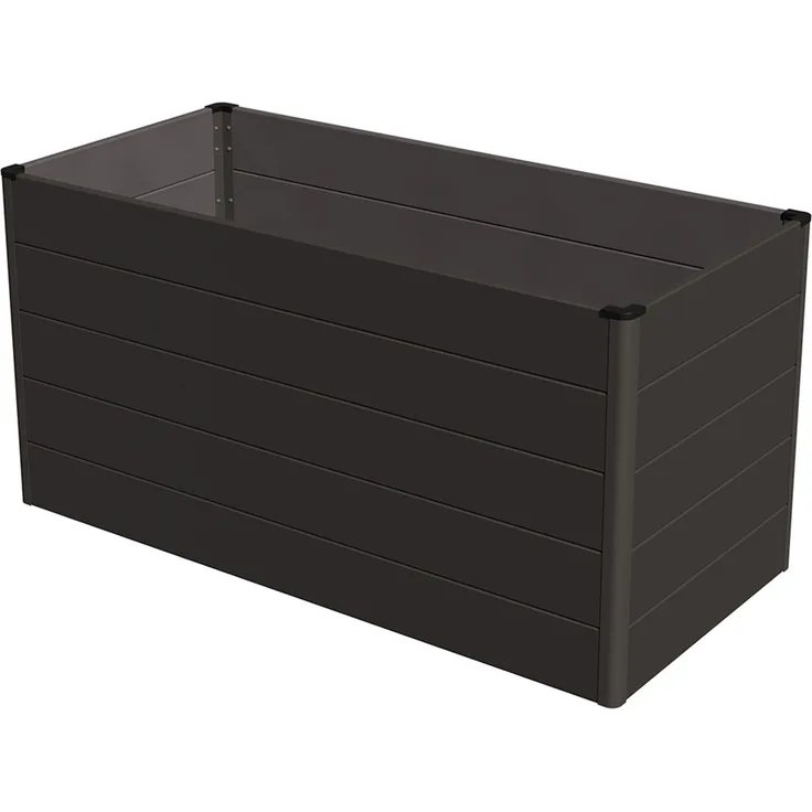 GroJa Hochbeet Lumino 150 cm x 70 cm x 75 cm, anthrazit, witterungsbeständig mit Aluminium-Füllungen